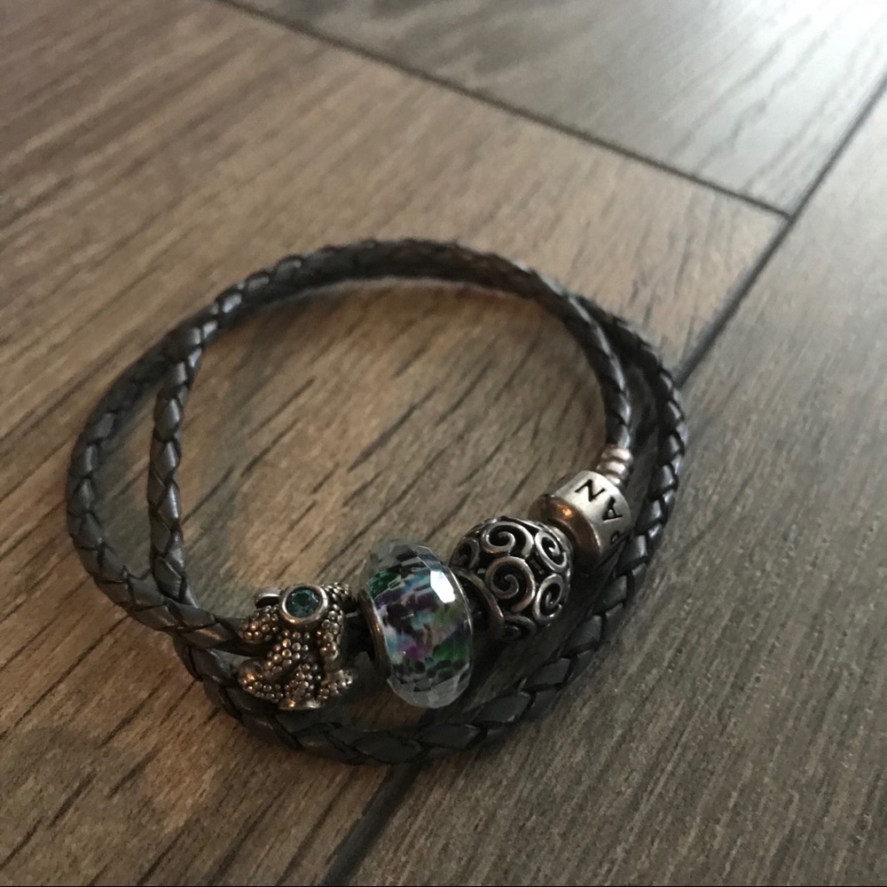 Pandora Double Wrap Leather Bracelet (no-charms)